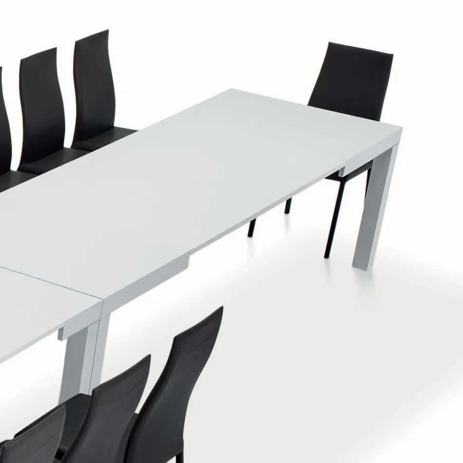 Tavolo con Allunghe Interne e Bordo Folding in Laminato Made in Italy - Gordito  Viadurini