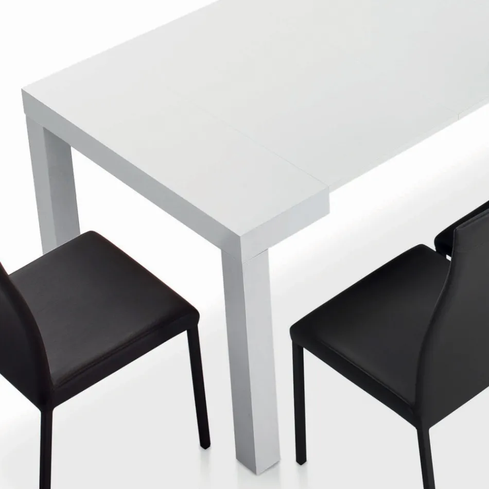 Tavolo con Allunghe Interne e Bordo Folding in Laminato Made in Italy - Gordito  Viadurini