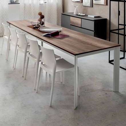 Tavolo con Piano Allungabile Fino a 334 cm Effetto Legno Made in Italy - Bavaria Viadurini