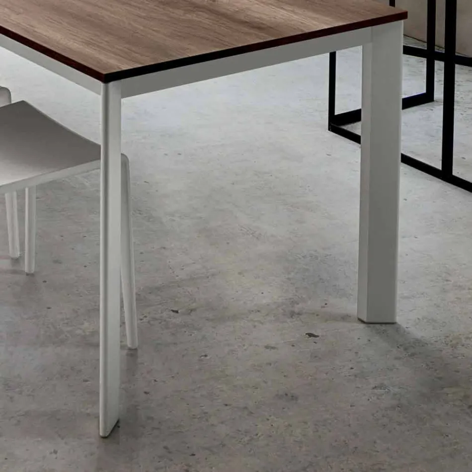 Tavolo con Piano Allungabile Fino a 334 cm Effetto Legno Made in Italy - Bavaria Viadurini