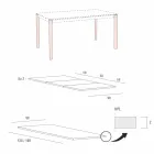 Tavolo con Piano Allungabile Fino a 334 cm Effetto Legno Made in Italy - Bavaria Viadurini