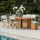 Tavolo con Piano in Teak Spazzolato con Angoli Stondati - Destinazione Viadurini