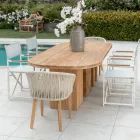 Tavolo con Piano in Teak Spazzolato con Angoli Stondati - Destinazione Viadurini