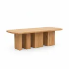 Tavolo con Piano in Teak Spazzolato con Angoli Stondati - Destinazione Viadurini