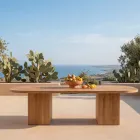 Tavolo con Piano in Teak Spazzolato con Angoli Stondati - Destinazione Viadurini