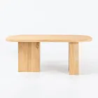 Tavolo con Piano in Teak Spazzolato con Angoli Stondati - Destinazione Viadurini