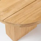 Tavolo con Piano in Teak Spazzolato con Angoli Stondati - Destinazione Viadurini