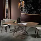 Tavolo con piano in vetroceramica moderno made in Italy, Mitia Viadurini