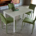 Tavolo Cucina Allungabile Fino a 170 cm in Metallo e Vetro Temperato - Berto Viadurini