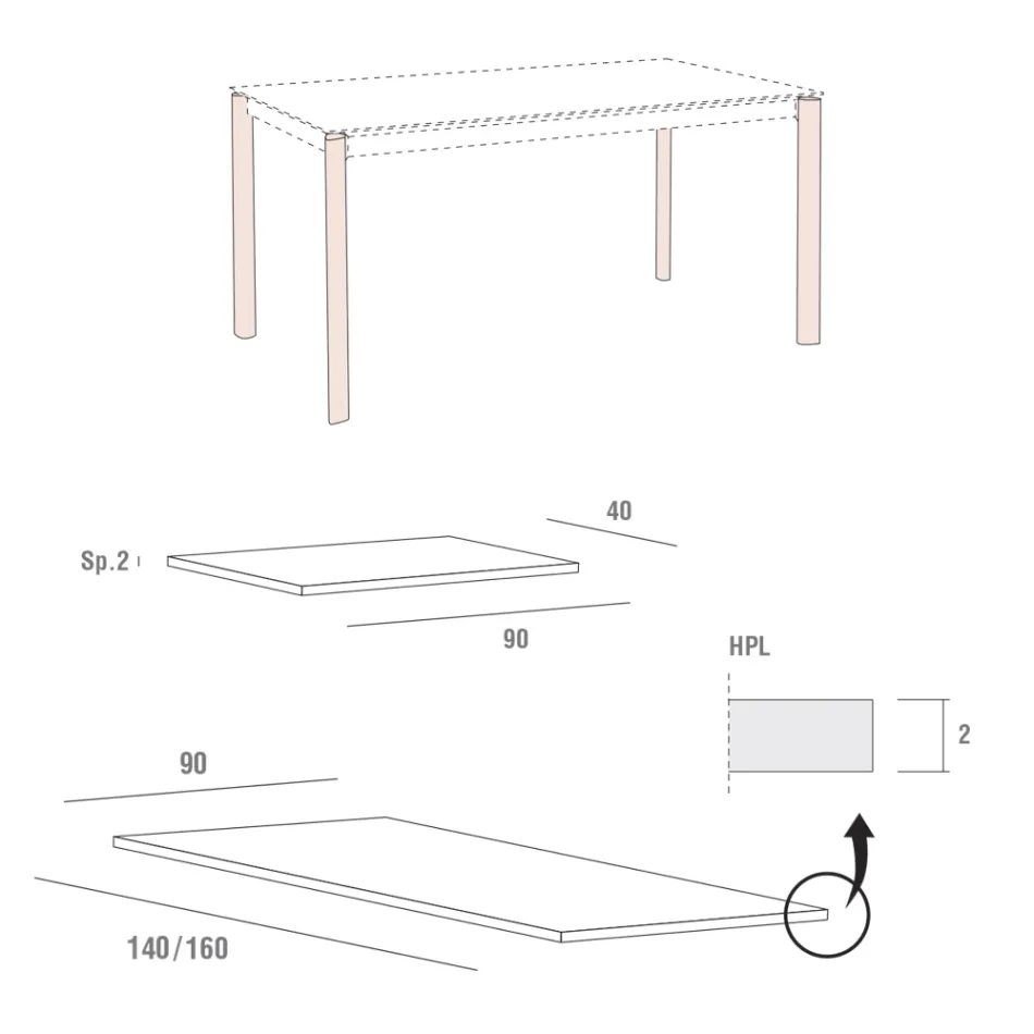 Tavolo Cucina Allungabile Fino a 240 cm Effetto Legno Made in Italy - Maltese Viadurini