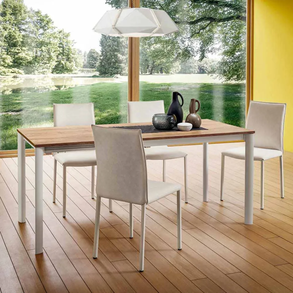 Tavolo Cucina Allungabile Fino a 240 cm Effetto Legno Made in Italy - Maltese Viadurini