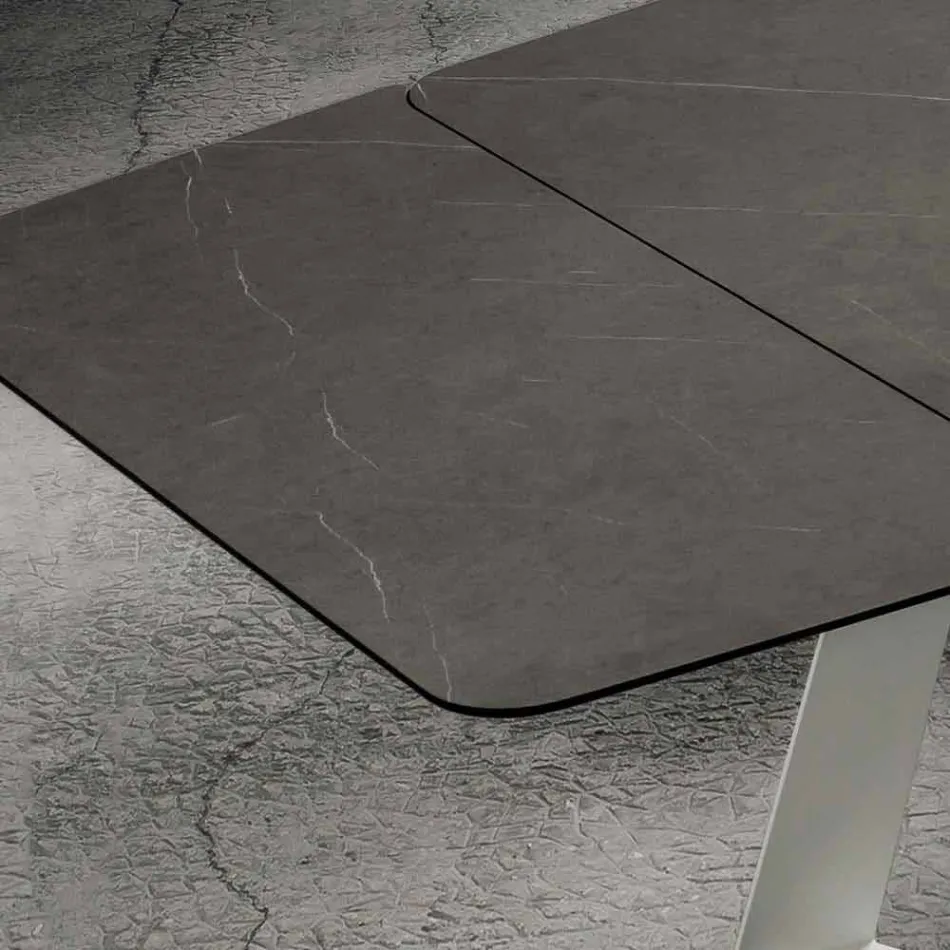 Tavolo Cucina Allungabile Fino a 280 cm Effetto Marmo Made in Italy - Pinocchio Viadurini