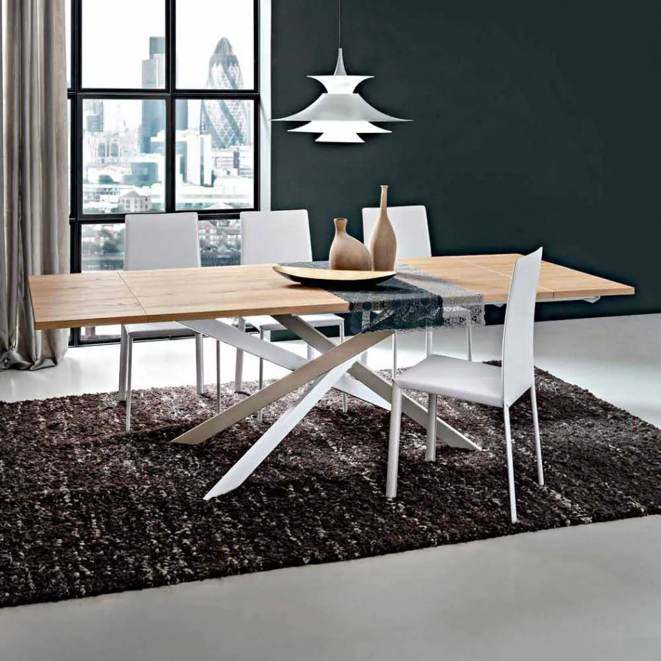 Tavolo Cucina Allungabile Fino a 280 cm in Legno Realizzato in Italia - Carlino Viadurini