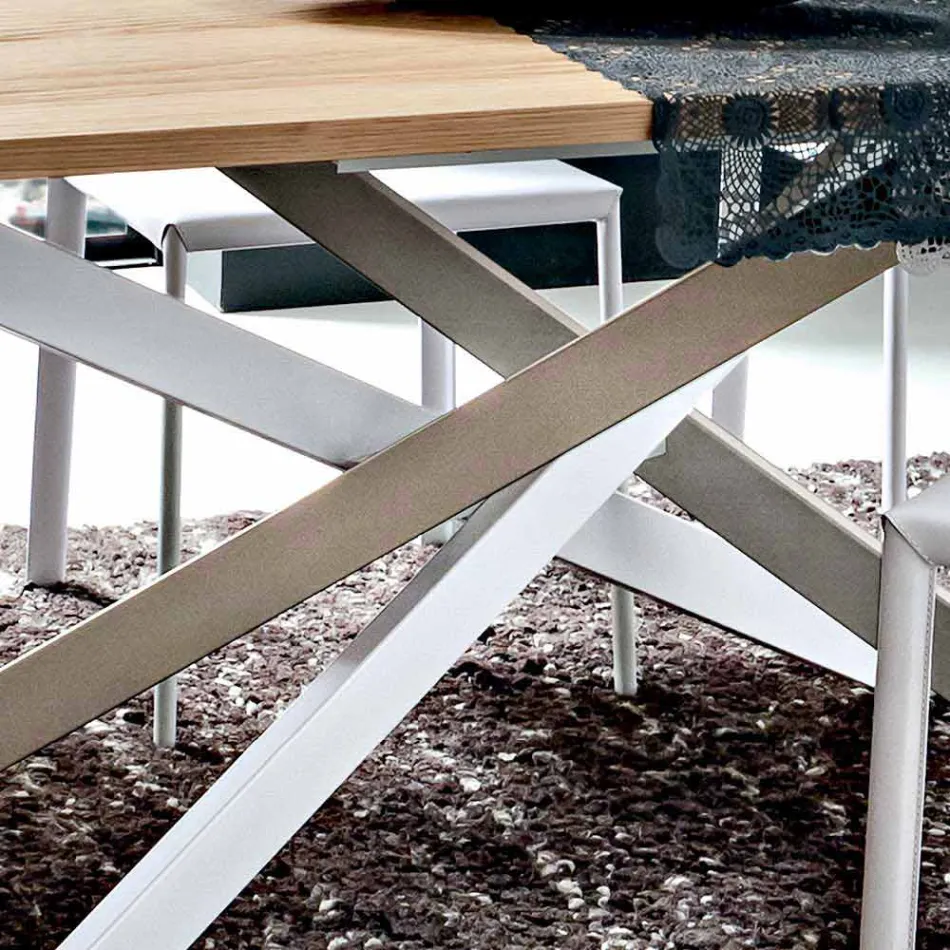 Tavolo Cucina Allungabile Fino a 280 cm in Legno Realizzato in Italia - Carlino Viadurini