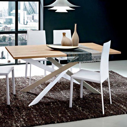 Tavolo Cucina Allungabile Fino a 280 cm in Legno Realizzato in Italia - Carlino Viadurini