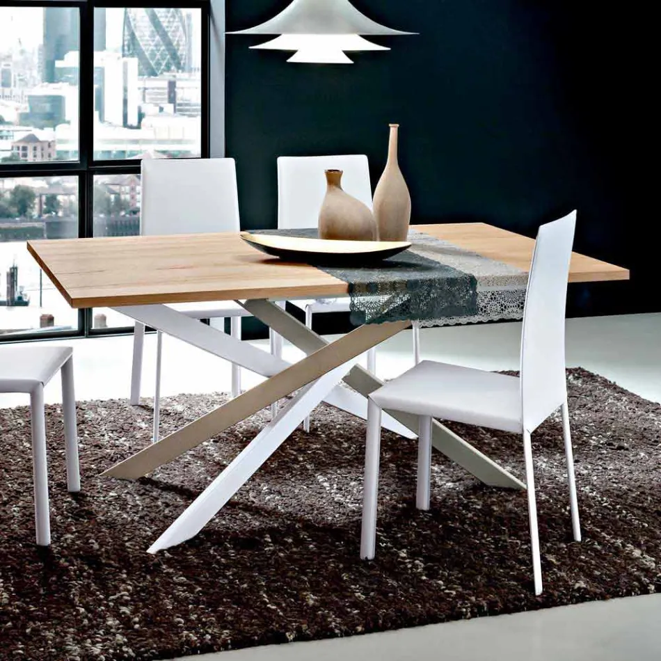 Tavolo Cucina Allungabile Fino a 280 cm in Legno Realizzato in Italia - Carlino Viadurini