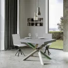 Tavolo Cucina Allungabile Fino a 440 cm in Legno e Ferro Made in Italy - Lennon Viadurini