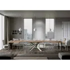 Tavolo Cucina Allungabile Fino a 440 cm in Legno e Ferro Made in Italy - Lennon Viadurini