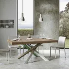 Tavolo Cucina Allungabile Fino a 440 cm in Legno e Ferro Made in Italy - Lennon Viadurini