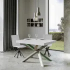 Tavolo Cucina Allungabile Fino a 440 cm in Legno e Ferro Made in Italy - Lennon Viadurini