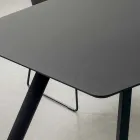Tavolo Cucina in Fenix Stratificato e Alluminio Nero Made in Italy - Lingotto Viadurini