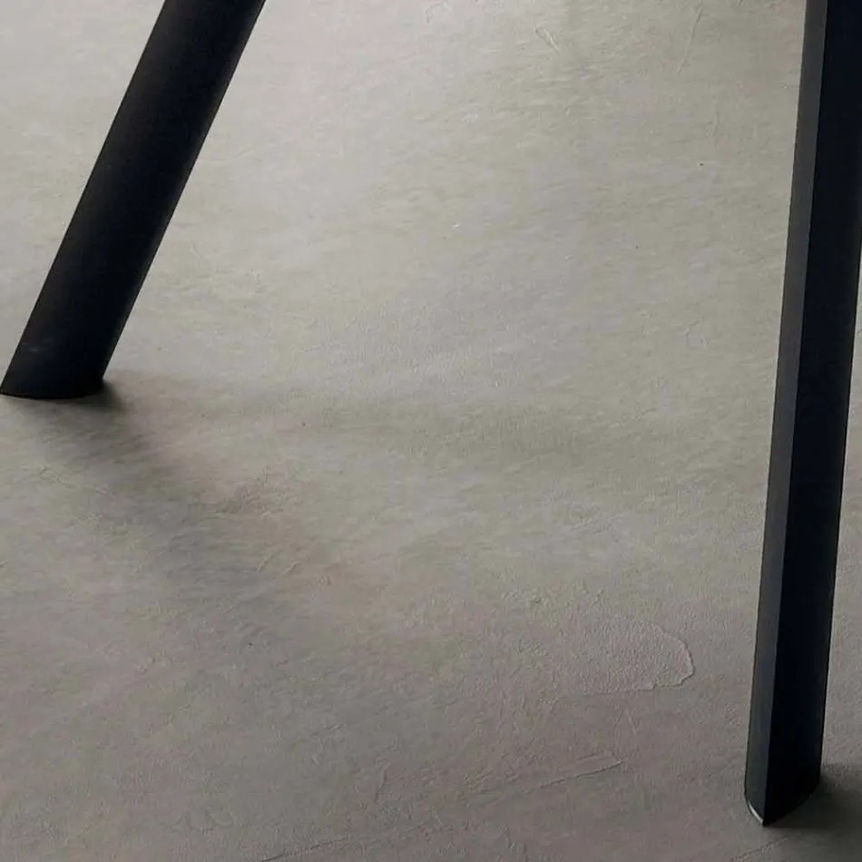 Tavolo Cucina in Fenix Stratificato e Alluminio Nero Made in Italy - Lingotto Viadurini