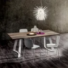 Tavolo Cucina in Hpl con Basamento in Metallo Made in Italy Pregiato - Pinocchio Viadurini