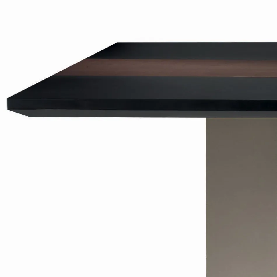 Tavolo Cucina in Mdf con Inserto in Legno Massello Made in Italy - Tusco Viadurini