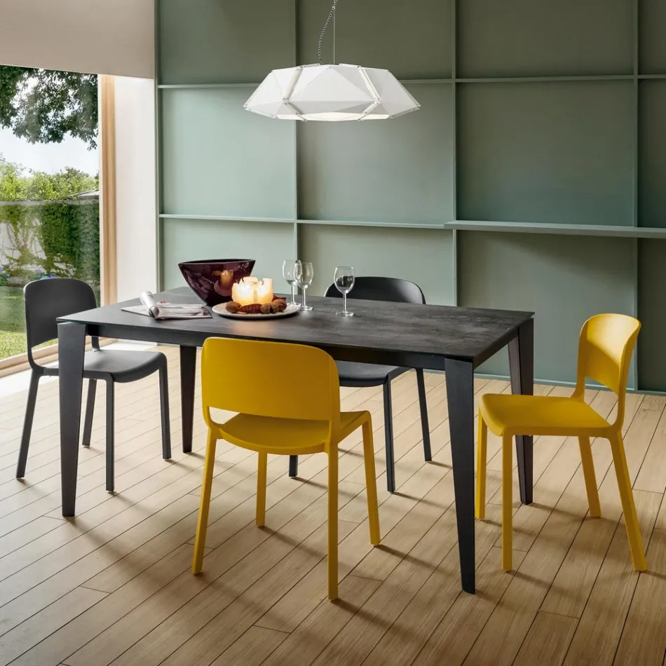 Tavolo da Cucina Allungabile in Ceramica Laminam Made in Italy Pregiato - Efisto Viadurini