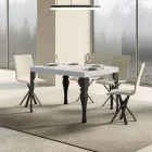 Tavolo da Cucina Allungabile in Legno e Ferro Antracite Made in Italy – Sassone Viadurini