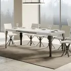 Tavolo da Cucina Allungabile in Legno e Ferro Antracite Made in Italy – Sassone Viadurini