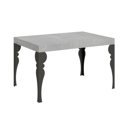 Tavolo da Cucina Allungabile in Legno e Ferro Antracite Made in Italy – Sassone Viadurini