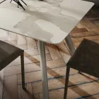Tavolo da Cucina con Piano in Laminam Made in Italy, di Alta Qualità - Lingotto Viadurini
