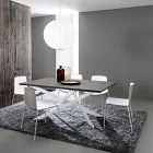 Tavolo da Cucina in Fenix e Metallo Bianco di Qualità Made in Italy - Carlino Viadurini