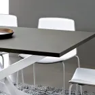 Tavolo da Cucina in Fenix e Metallo Bianco di Qualità Made in Italy - Carlino Viadurini