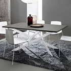 Tavolo da Cucina in Fenix e Metallo Bianco di Qualità Made in Italy - Carlino Viadurini
