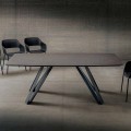 Tavolo da Cucina in Hpl con Base in Metallo Antracite Made in Italy - Aresto