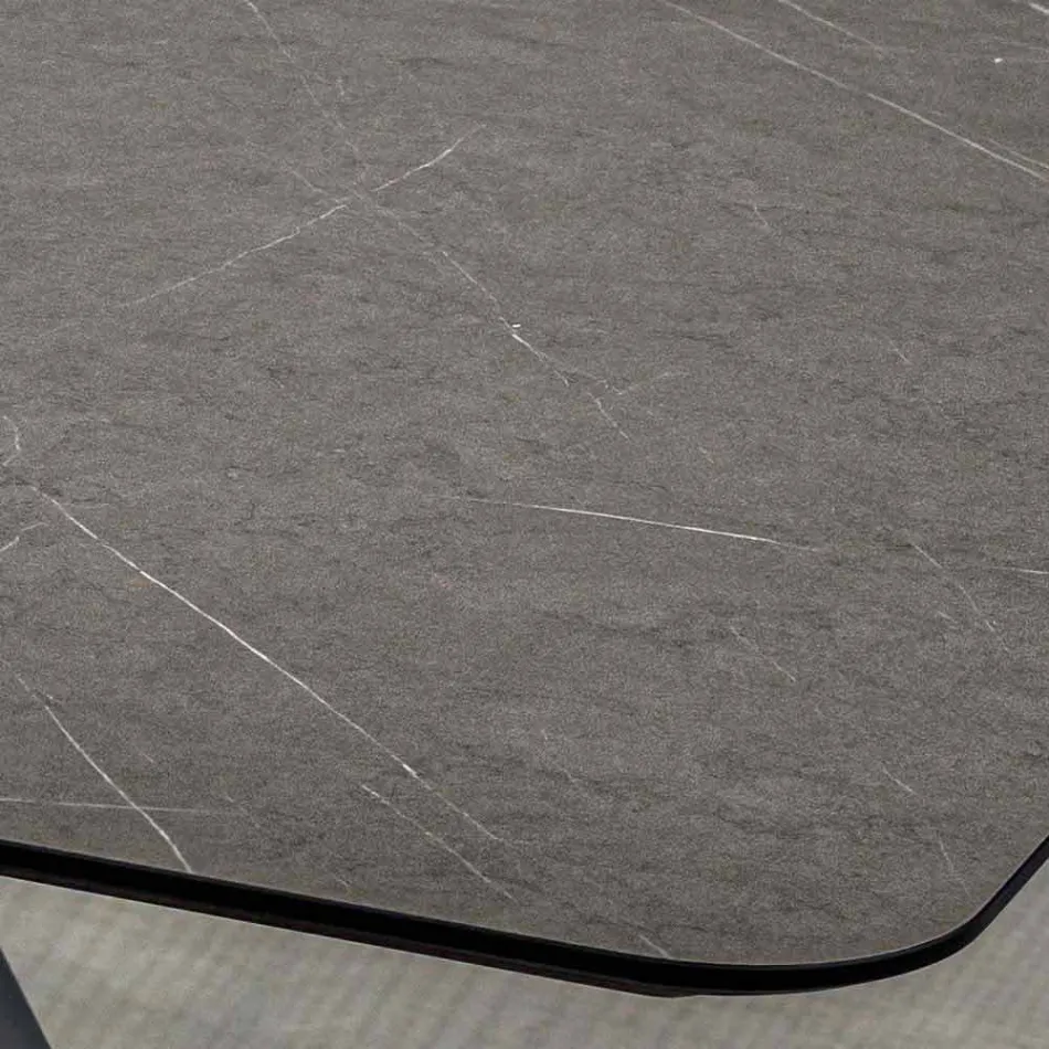 Tavolo da Cucina in Hpl con Base in Metallo Antracite Made in Italy - Aresto Viadurini
