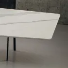 Tavolo da Cucina in Laminam con Struttura in Metallo Made in Italy - Carlino Viadurini