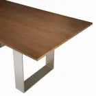 Tavolo da Cucina in Legno Massello e Gambe in Ferro Made in Italy - Pegasus Viadurini