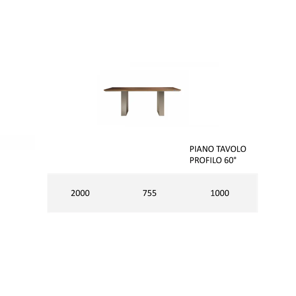 Tavolo da Cucina in Legno Massello e Gambe in Ferro Made in Italy - Pegasus Viadurini
