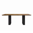Tavolo da Cucina in Legno Massello e Gambe in Ferro Made in Italy - Pegasus Viadurini