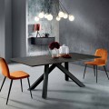 Tavolo da cucina in legno MDF e metallo fatto in Italia, Wilmer
