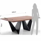 Tavolo da Cucina in Mdf e Metallo di Design Moderno, Helene Viadurini