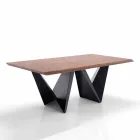 Tavolo da Cucina in Mdf e Metallo di Design Moderno, Helene Viadurini
