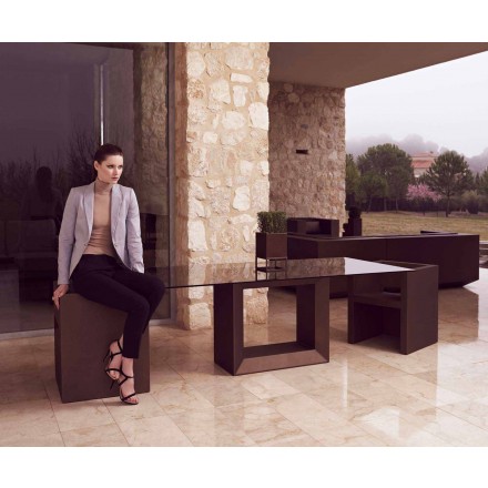 Tavolo da esterno 200x100 cm Vela by Vondom, in resina di polietilene Viadurini