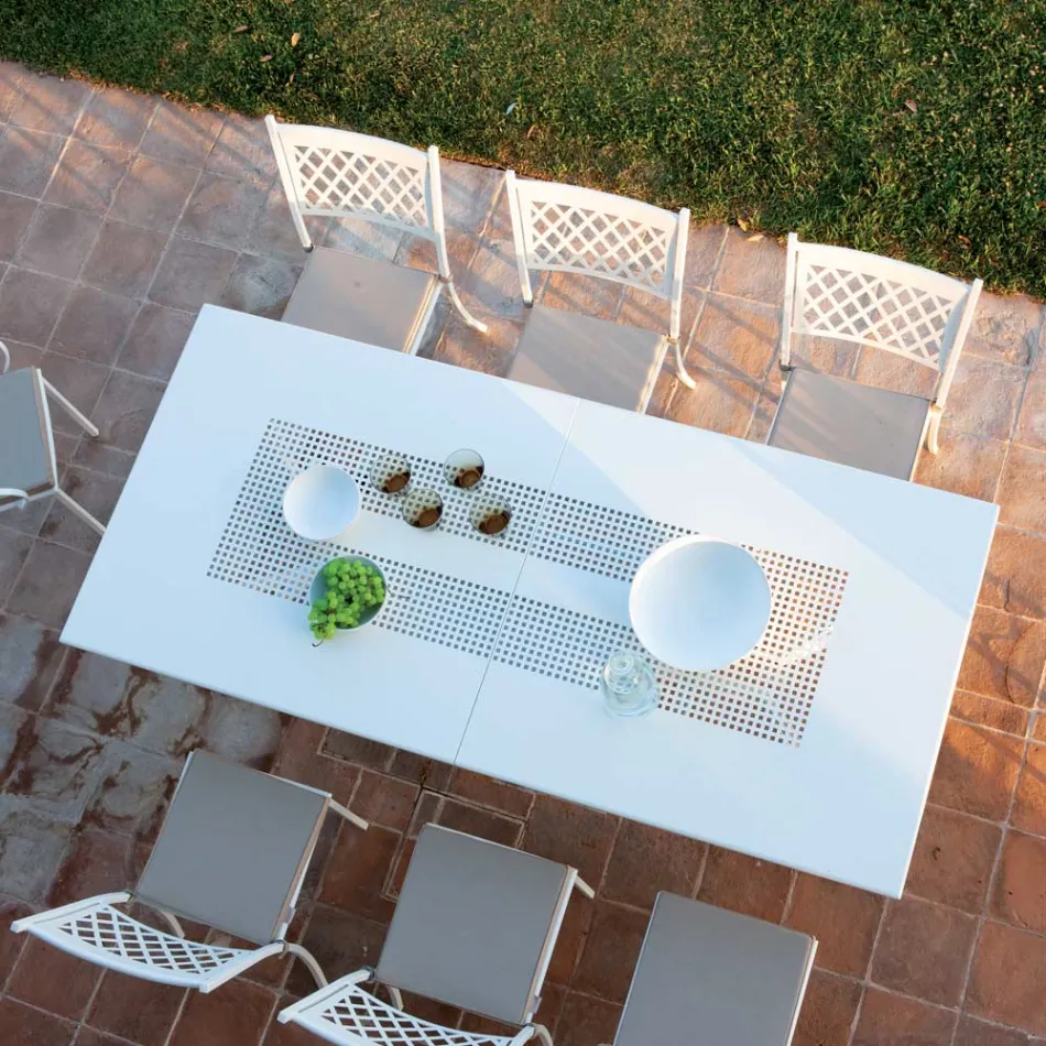 Tavolo da Esterno Allungabile Fino a 320 cm in Acciaio Zincato Made in Italy -Pearl  Viadurini