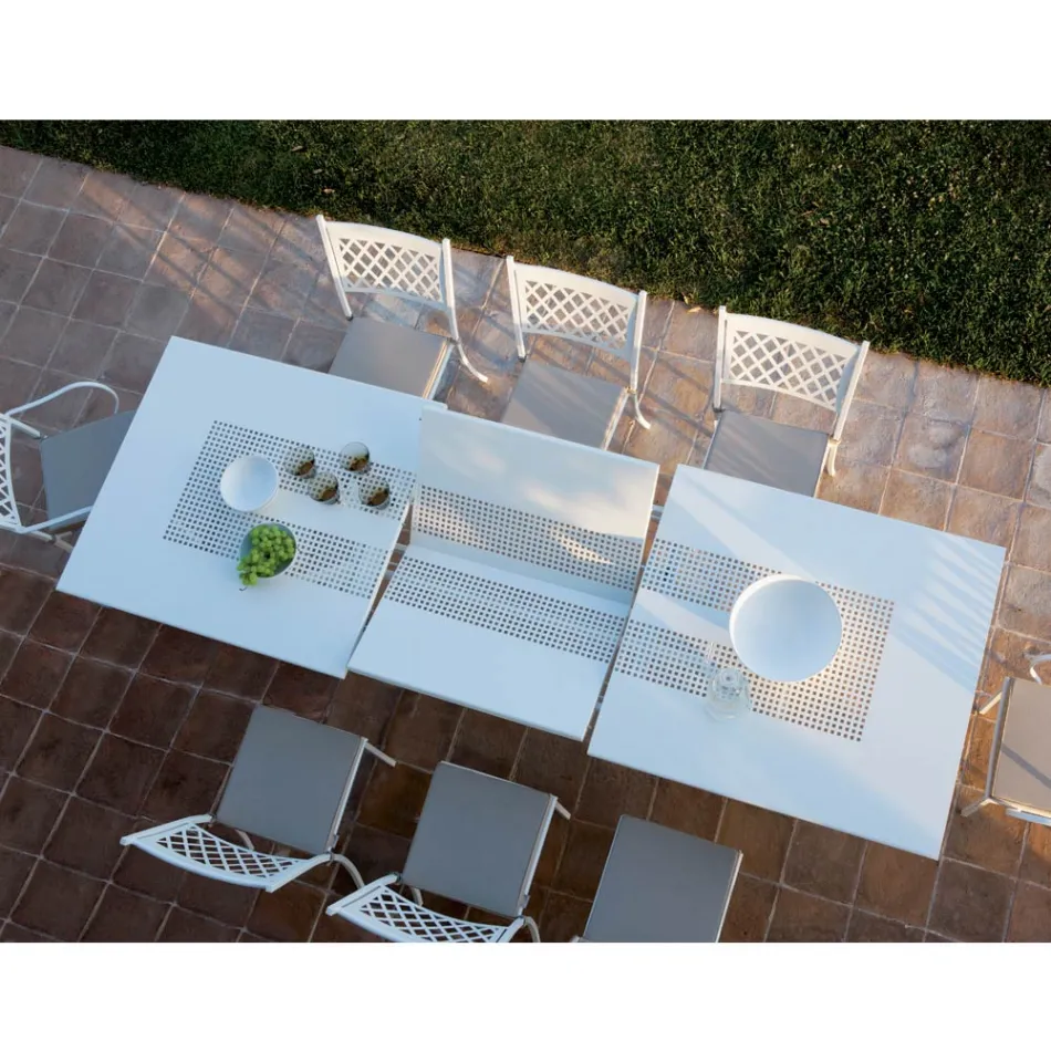 Tavolo da Esterno Allungabile Fino a 320 cm in Acciaio Zincato Made in Italy -Pearl  Viadurini