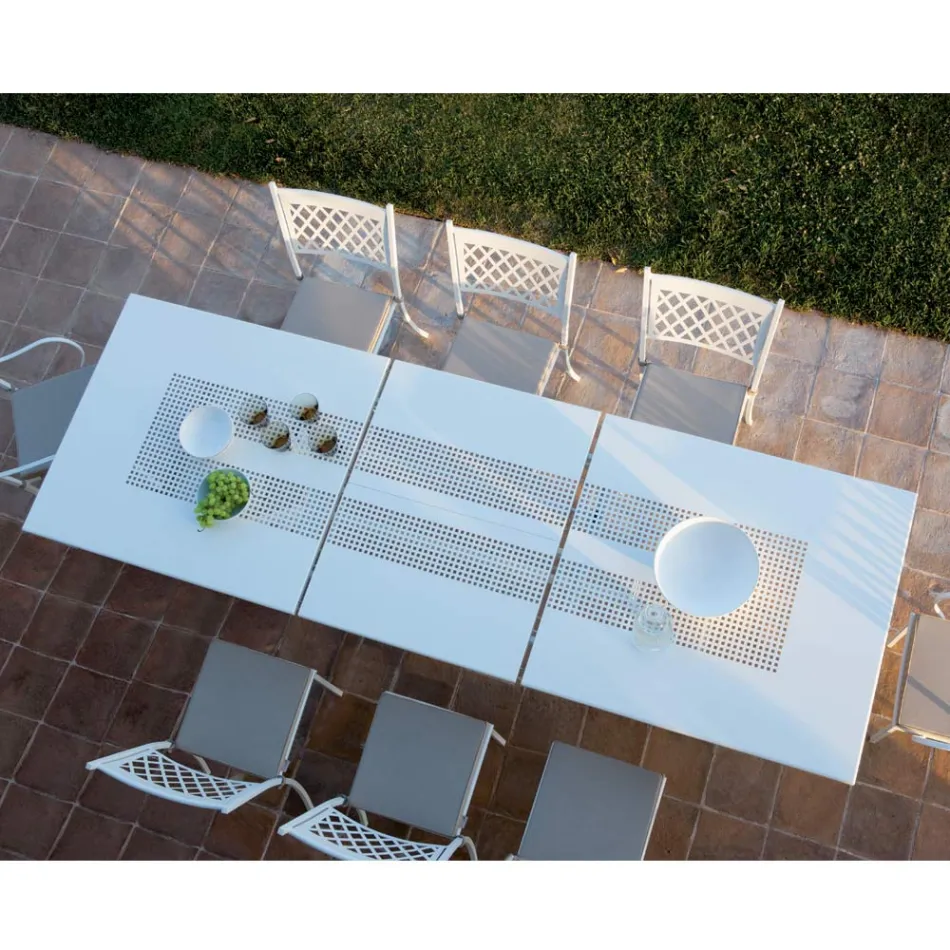 Tavolo da Esterno Allungabile Fino a 320 cm in Acciaio Zincato Made in Italy -Pearl  Viadurini