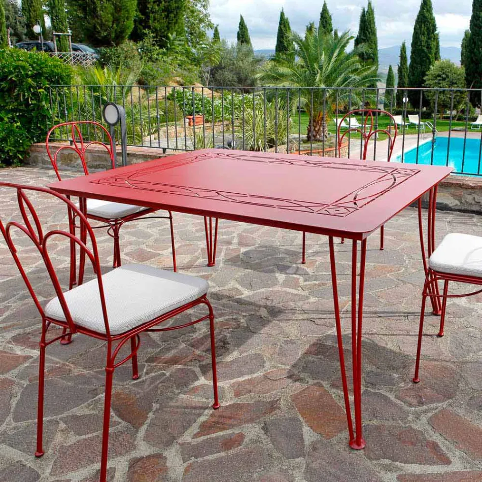 Tavolo da Esterno Artigianale in Ferro Verniciato Made in Italy - Zagato Viadurini
